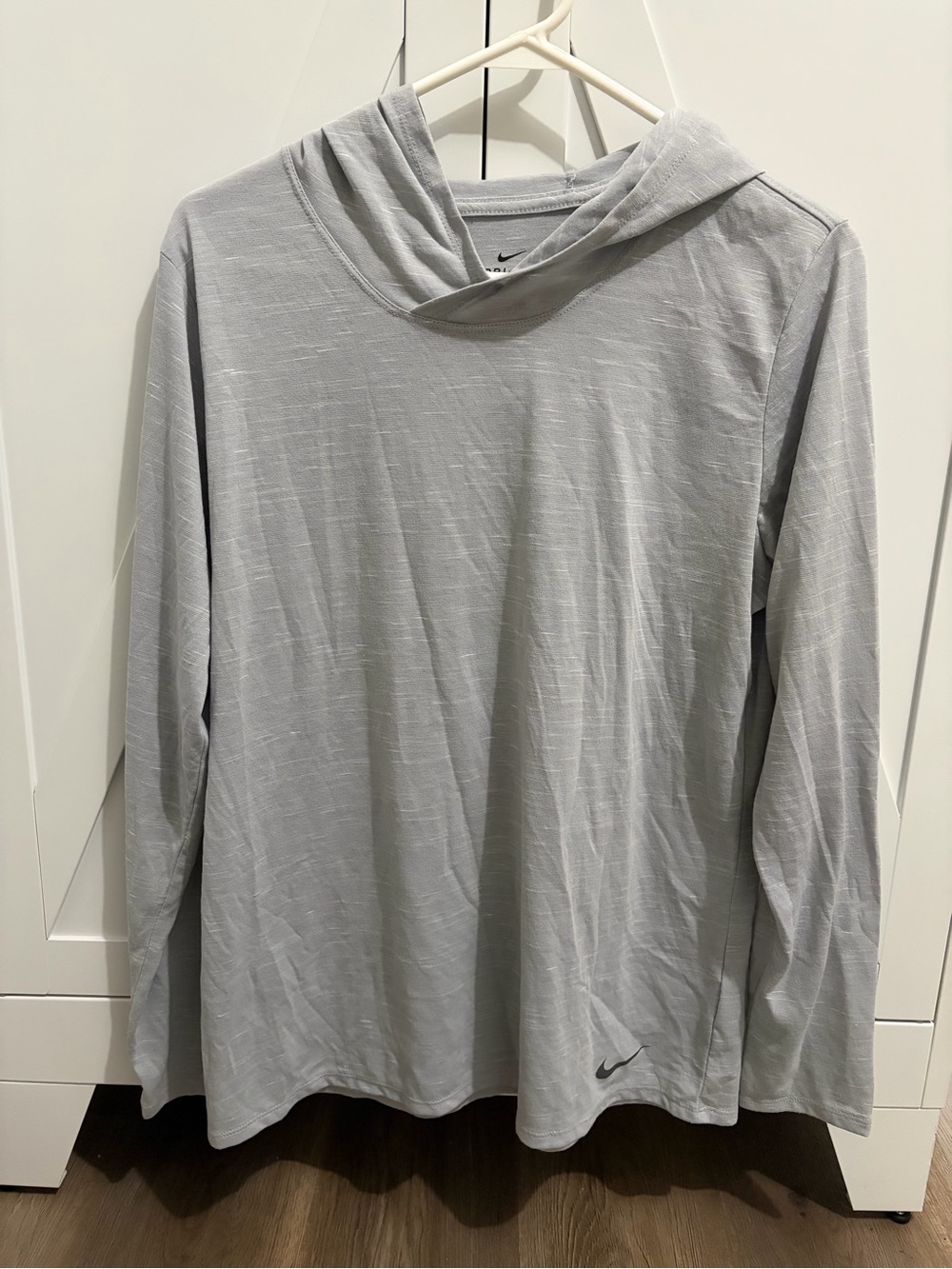 Nike Light Gray Women's Hooded Long-Sleeve Top